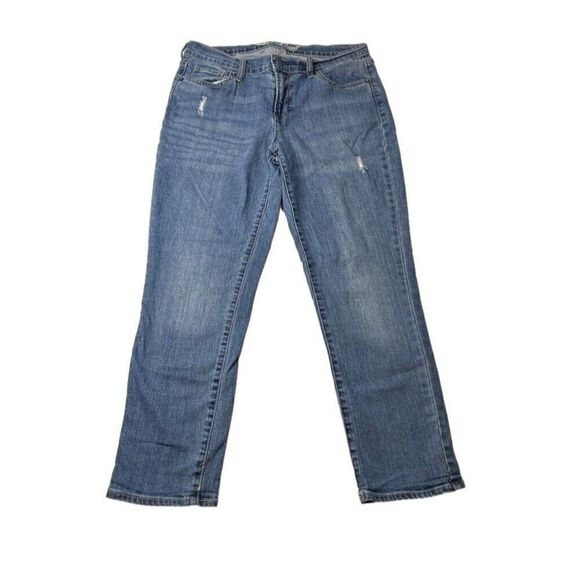 Old Navy Sweetheart Jeans Women's 4 Medium Wash Mid Rise Distressed - Picture 1 of 8